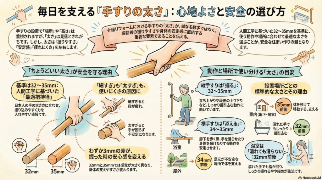 手すりの太さ、選び方のポイントまとめ